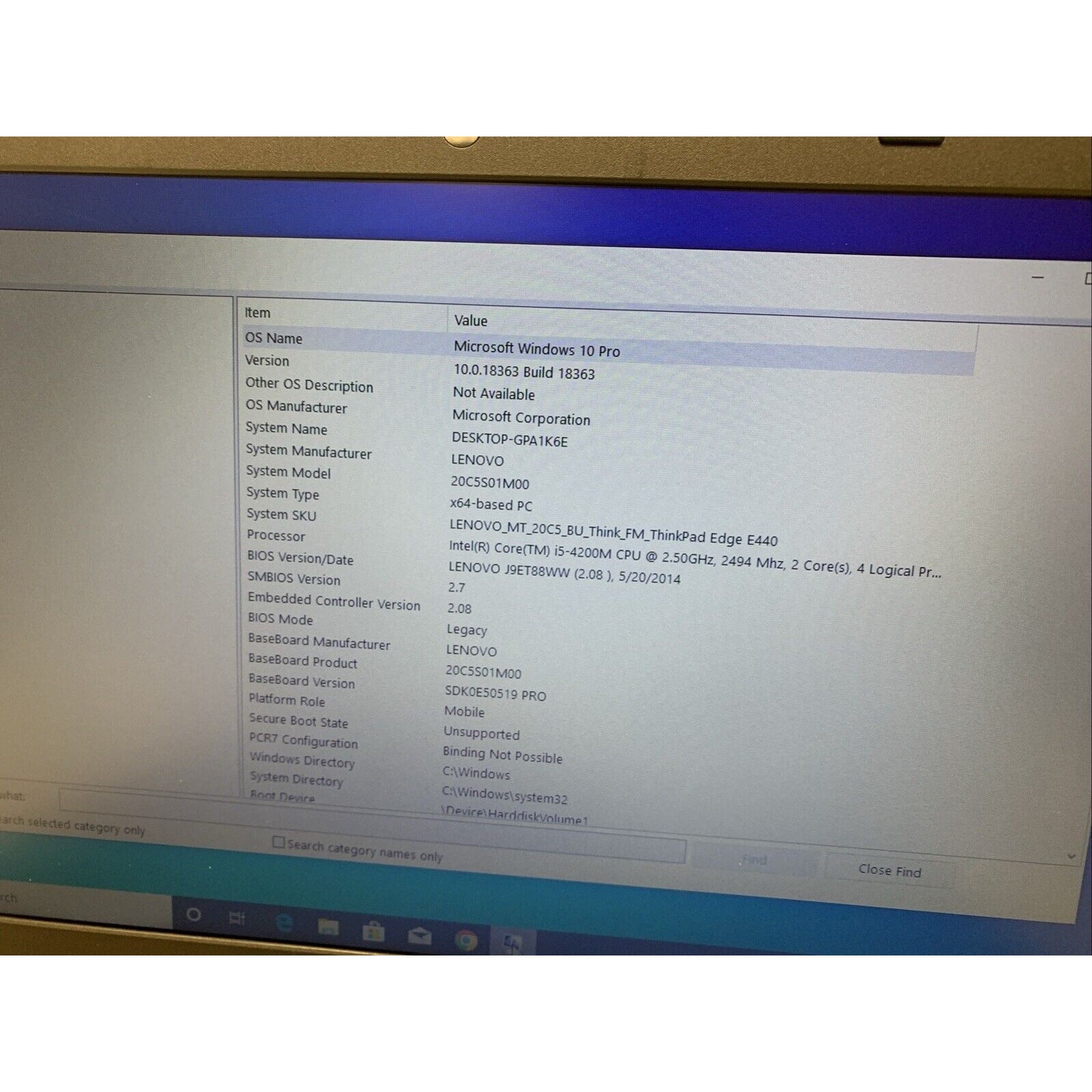 Lenovo ThinkPad Edge E440 14′ Intel i5-4200M 2.50GHz 4GB RAM 500GB HHD – Wind 10
