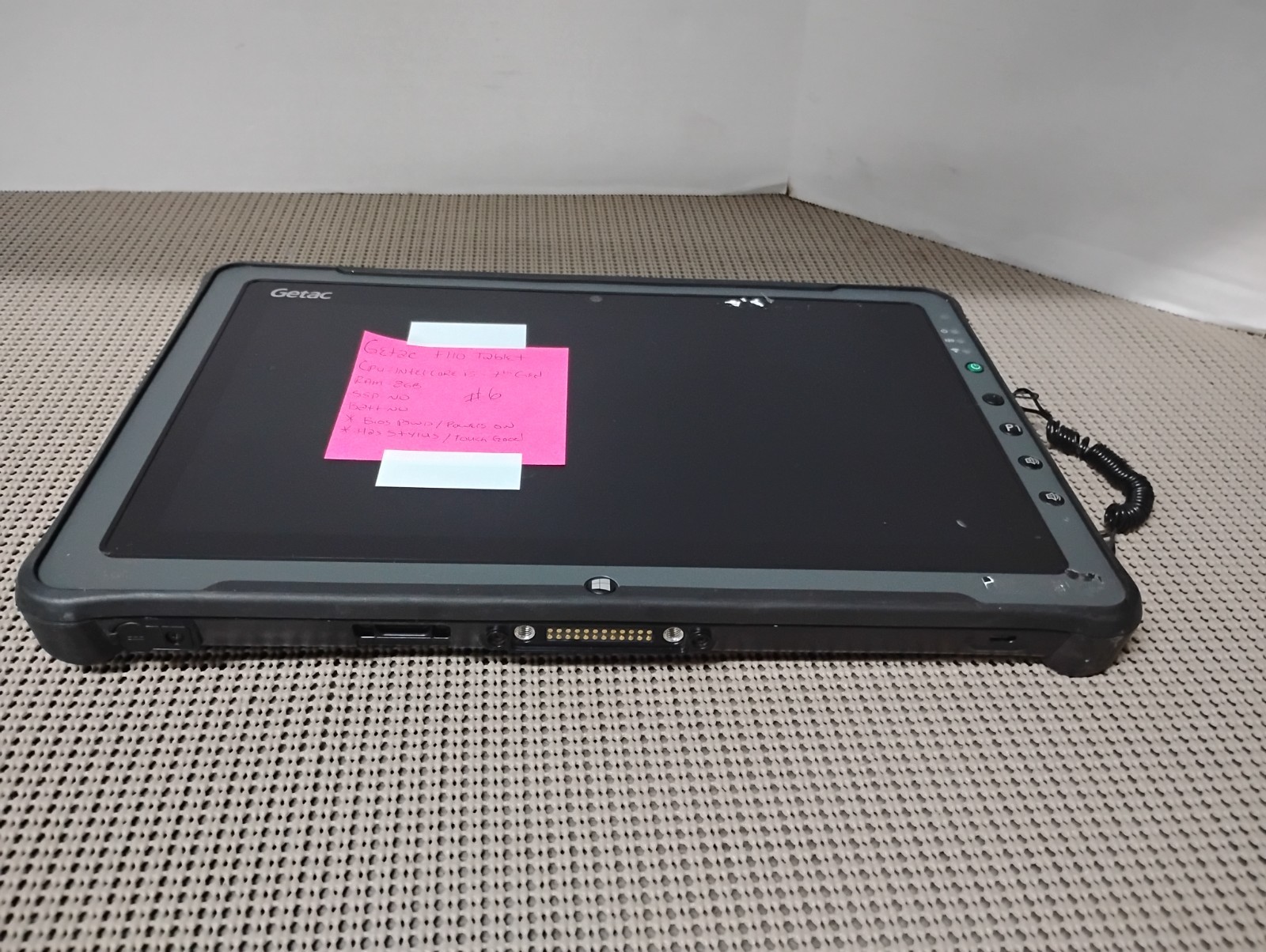 GETAC F110 INTEL CORE I5 7TH GEN 8GB RAM NO HD/BATTERY OR POWER CORD PARTS ONLY