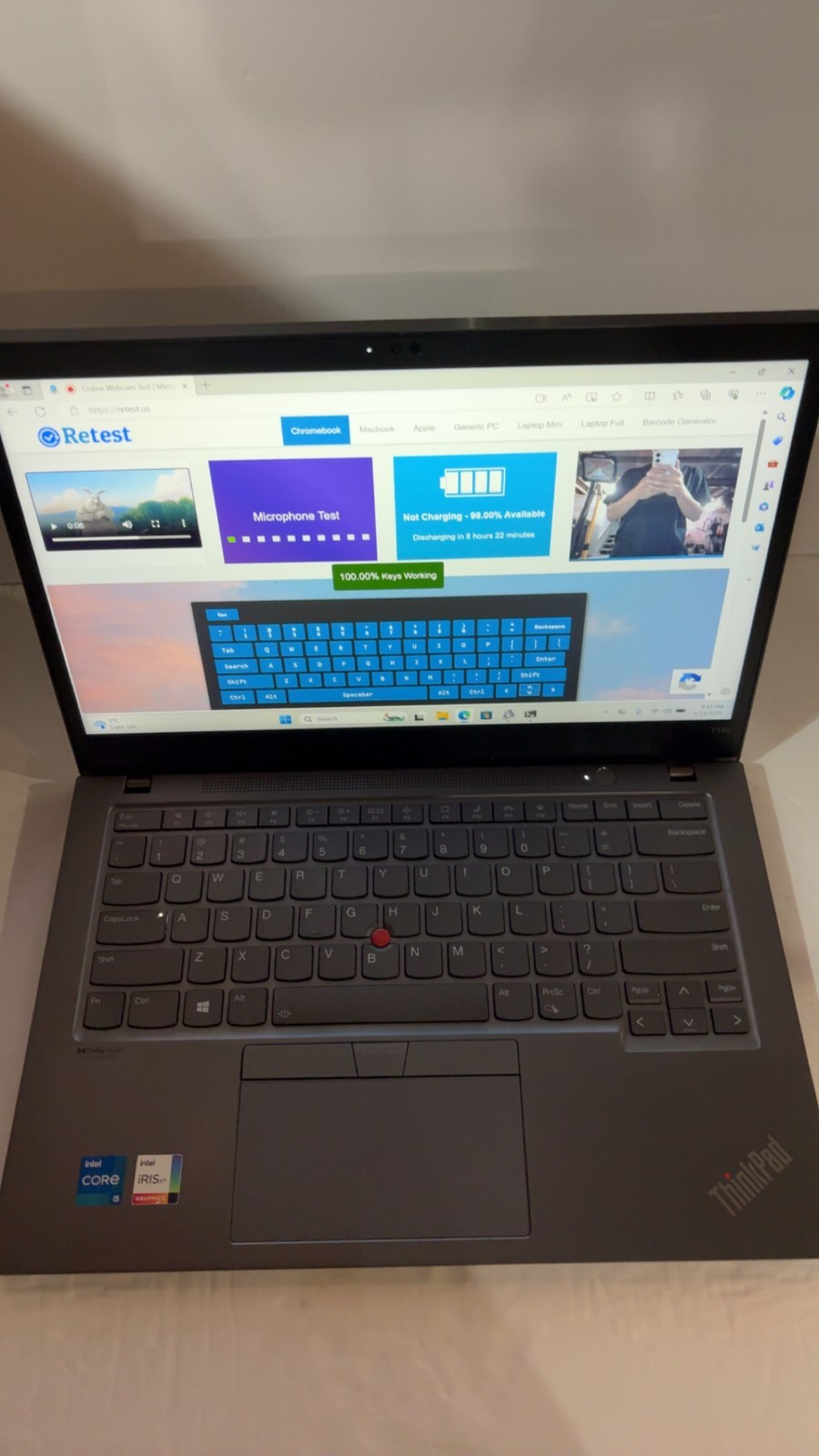 Lenovo ThinkPad T14s Gen 2 i5-1135G7 2.40GHz 16GB 512GB SSD Touchscreen 99%