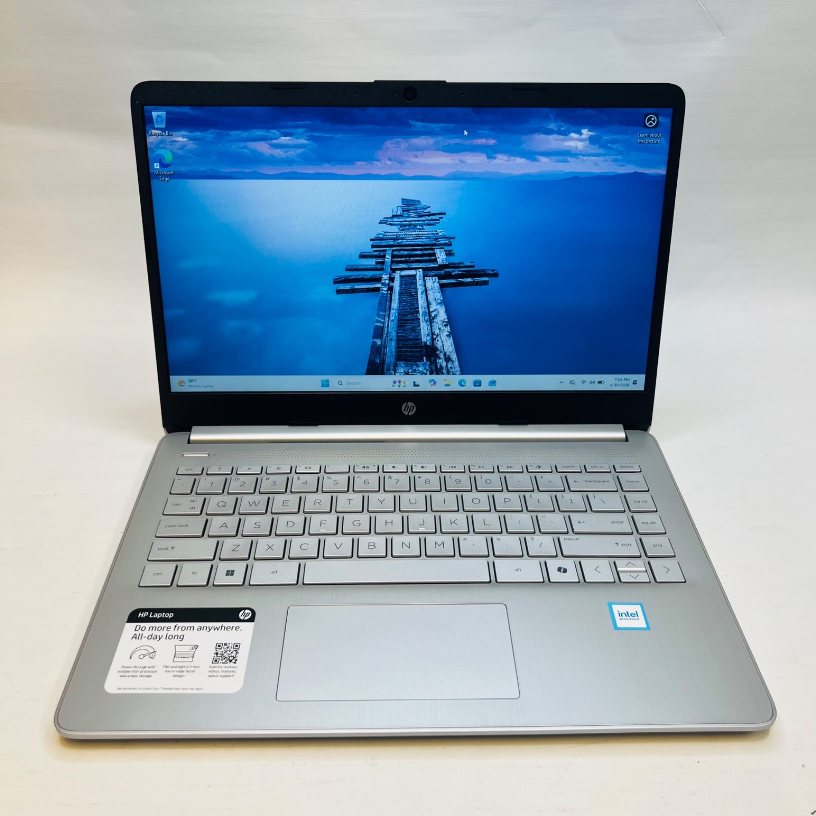 HP 14″ Laptop 14-dq6011dx, Intel Processor N150, 4GB RAM, 128GB UFS
