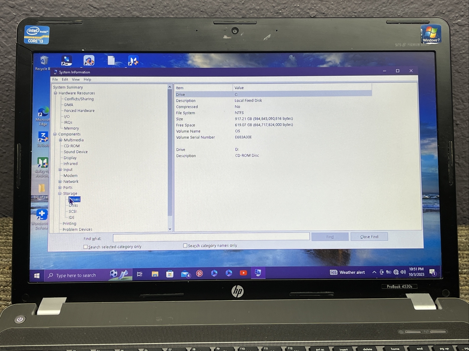 HP ProBook 4530s 15.6″ Laptop | i3-2350M 2.3GHz | 4GB | 1TB | Windows 10 3478