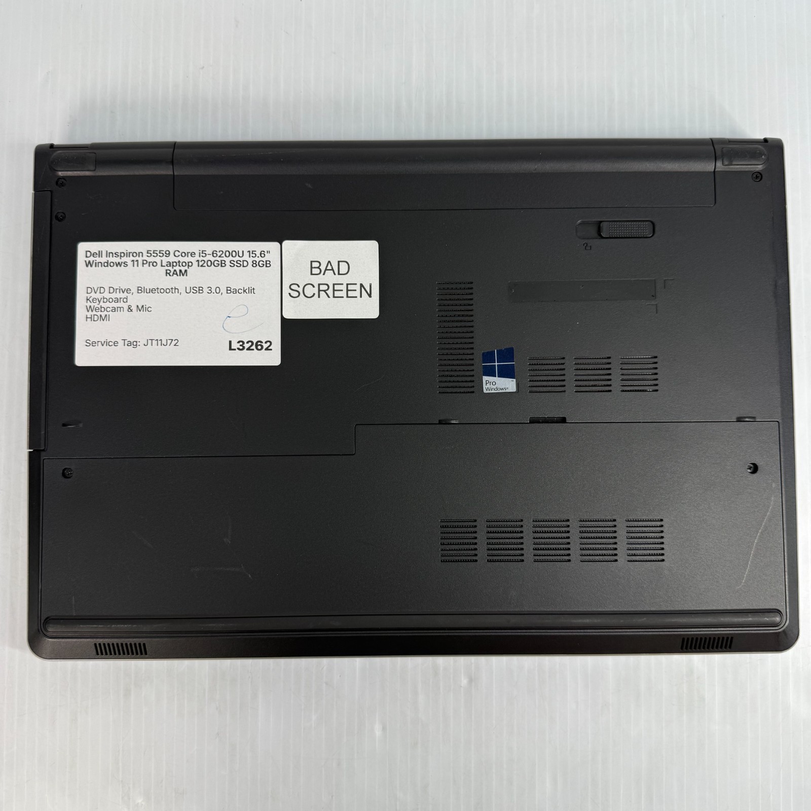 Dell Inspiron 5559 i5-6200U 15.6″ Laptop 120GB SSD 8GB RAM AS IS – BAD SCREEN