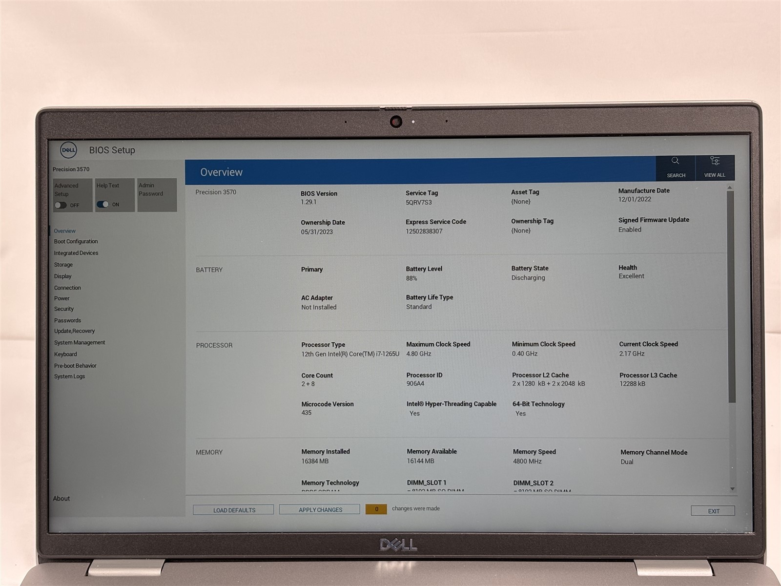 Dell Precision 3570 2022 15.6″ i7-1265U 1.8GHz 16GB 512GB SSD T550