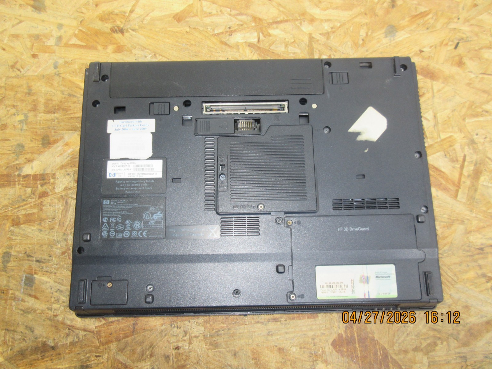 Vintage HP Compaq 6510b Intel Core 2 Duo T7250 @ 2.0GHz 2Gb RAM NO OS/HDD/SSD.