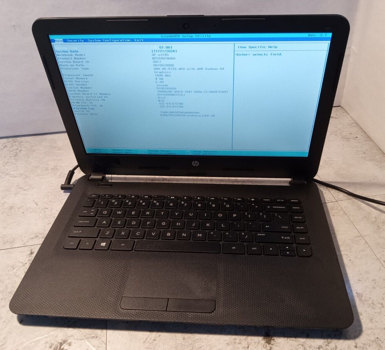 HP Mt245 Thin Client 14″ Laptop AMD A6-6310 AMD Radeon R4 Graphics *READ* -FM