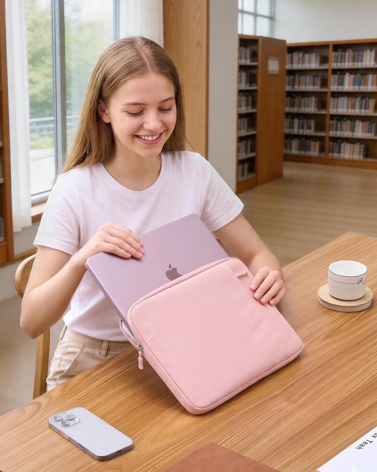 Slim Travel Sleeve for MacBook Neo 13″ 2026 (Models A3404, A18 Pro), Blush Case