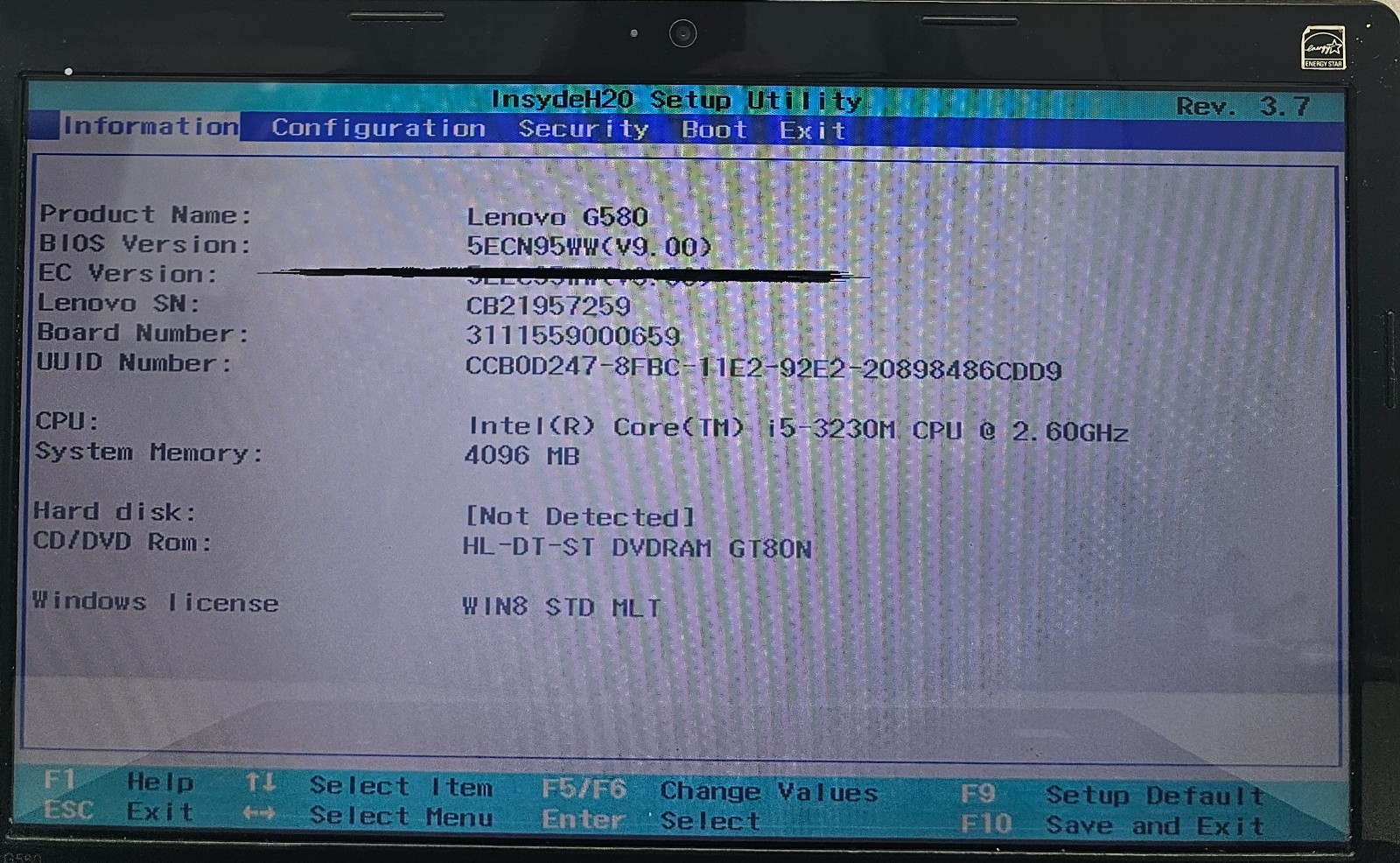 Lenovo G580 15.6″ Laptop Intel Core i5-3230M 4GB Ram NO HD/OS (FL)