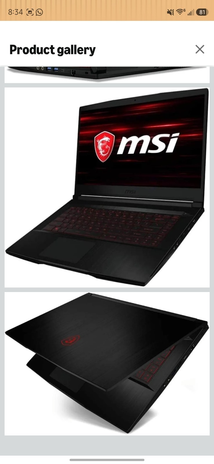 MSI GF63 Thin 10SC 15.6″ GeForce GTX Win 11