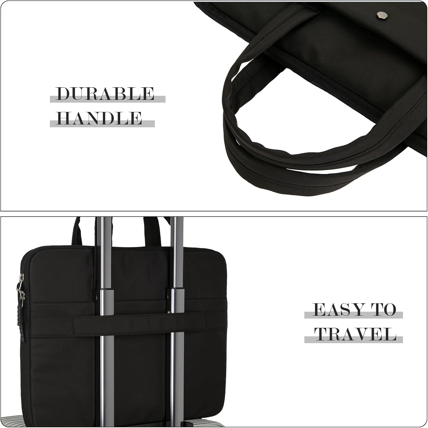 15.6 Inch Black Laptop Sleeve Case for Notebook, MacBook Pro/Air – Slim & Lightw
