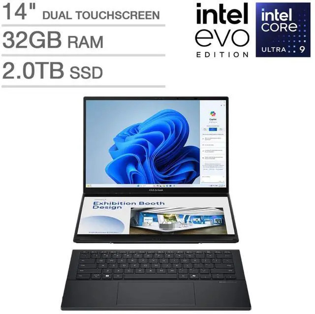 ASUS Zenbook DUO 14 in OLED Touch Core Ultra 9 285H 32GB RAM 2TB SSD Intel Arc