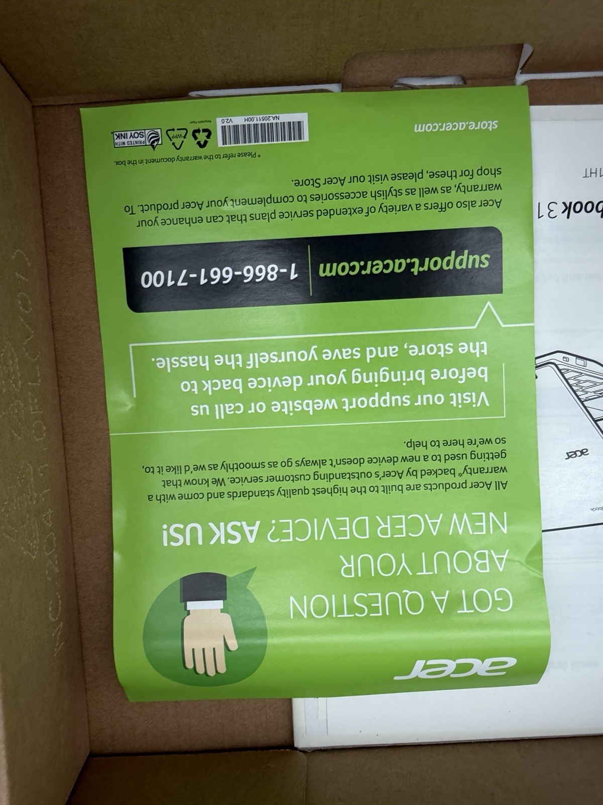 Acer chrome book CB311-11H- KO4N Pure silver Model-N19Q10
