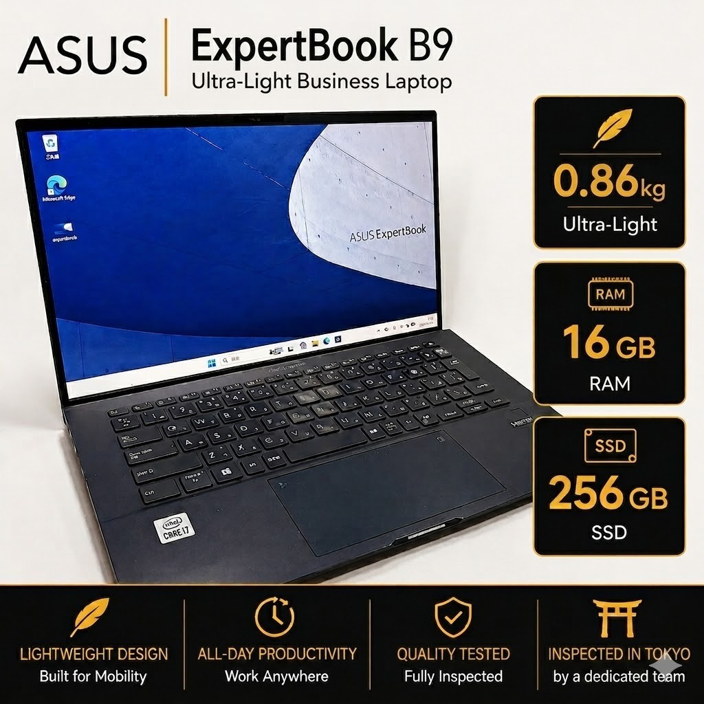 ASUS EXPERTBOOK B9 B9450FA Core i7-10510U 16GB RAM 256GB SSD with numpad #995