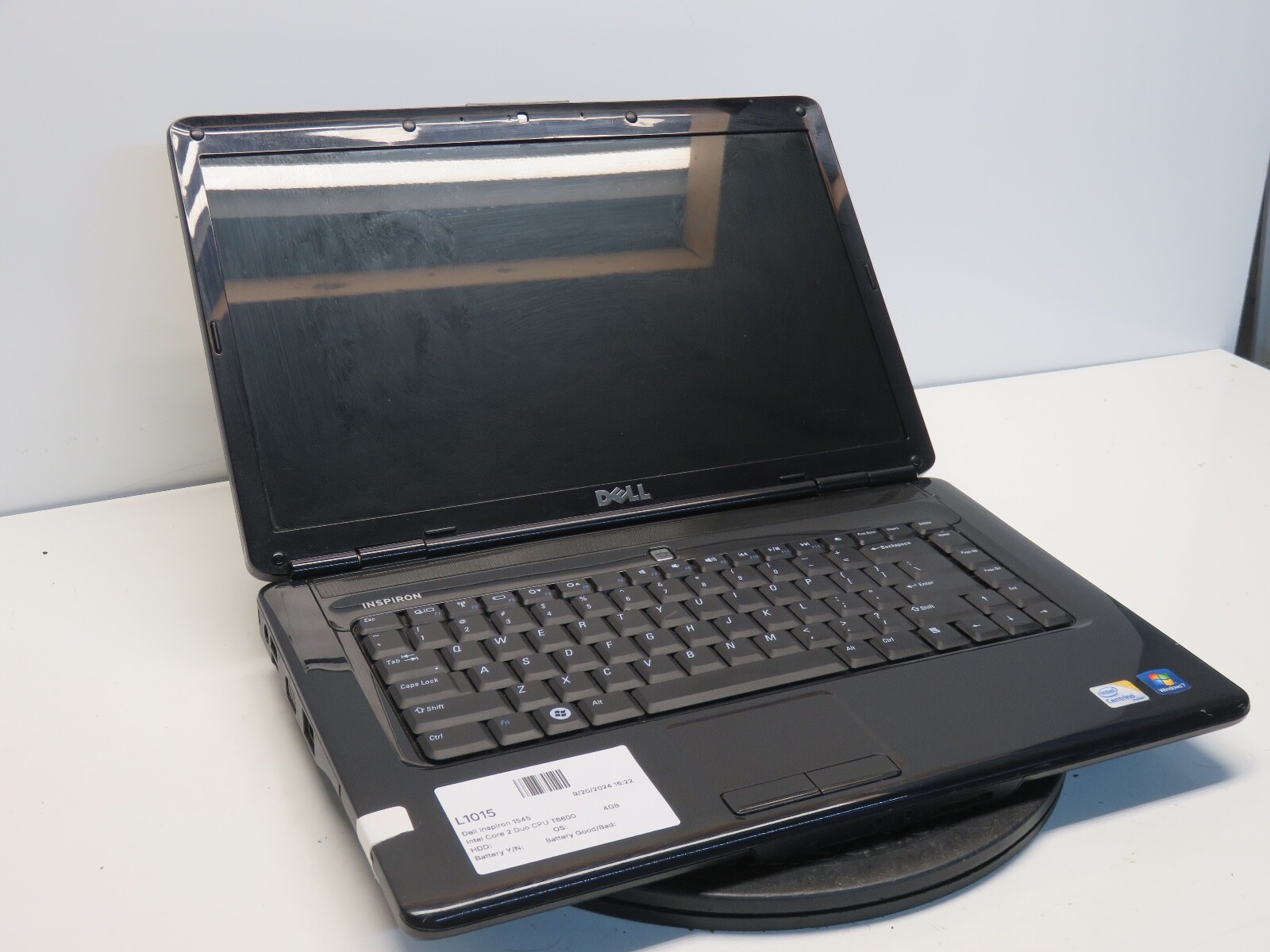 Dell Inspiron 1545 Intel Core 2 Duo CPU T6600 2.20GHz 4GB 500 GB WIN XP NO BAT