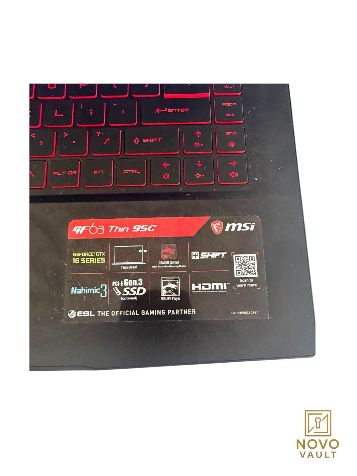 MSI GF63 9SC i7 9750H 512gb SSD 16GB RAM GTX 1650
