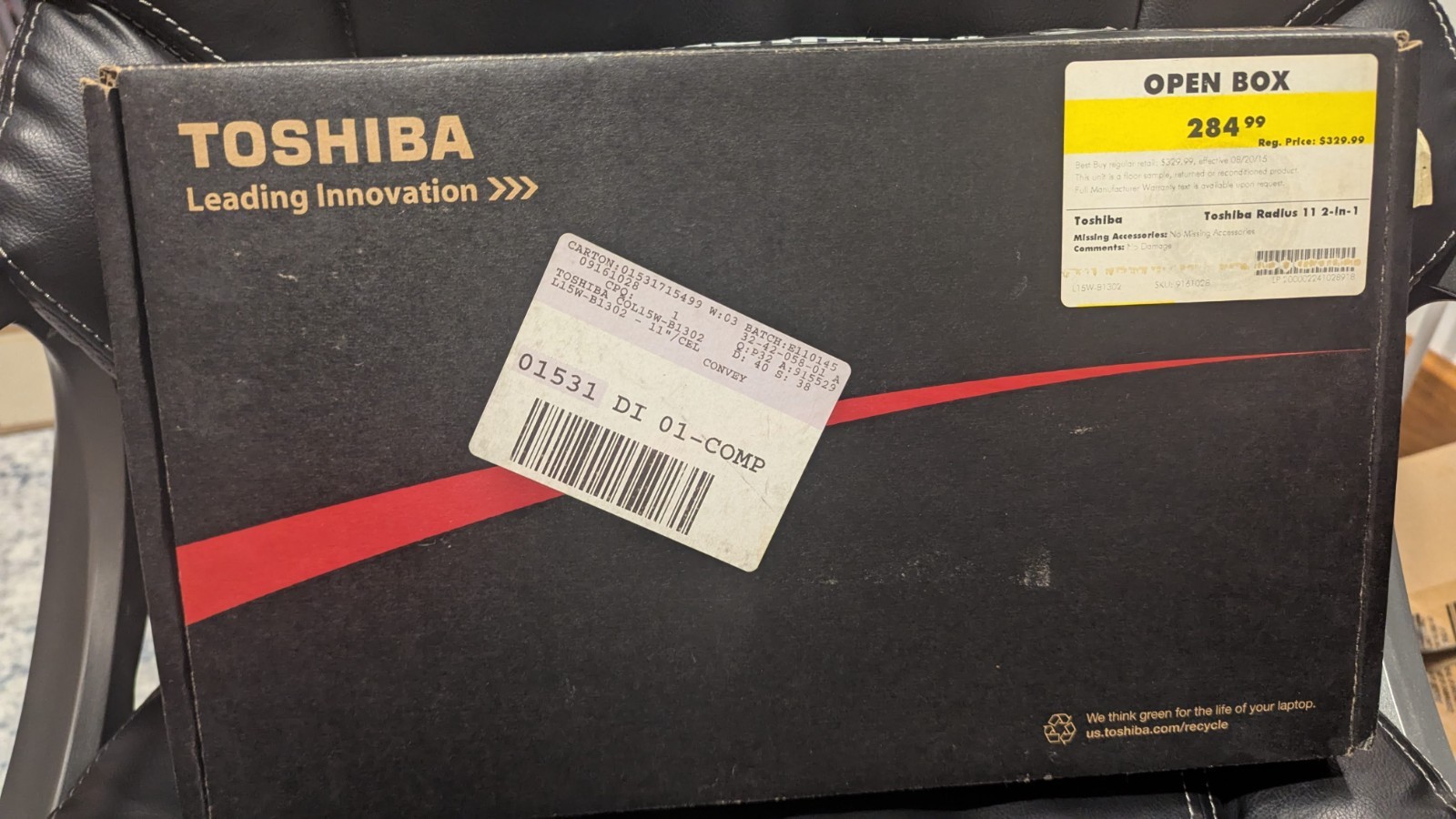 Toshiba Satellite Radius 11 L15W‑B1302 Celeron N2840 4GB No HDD Tested