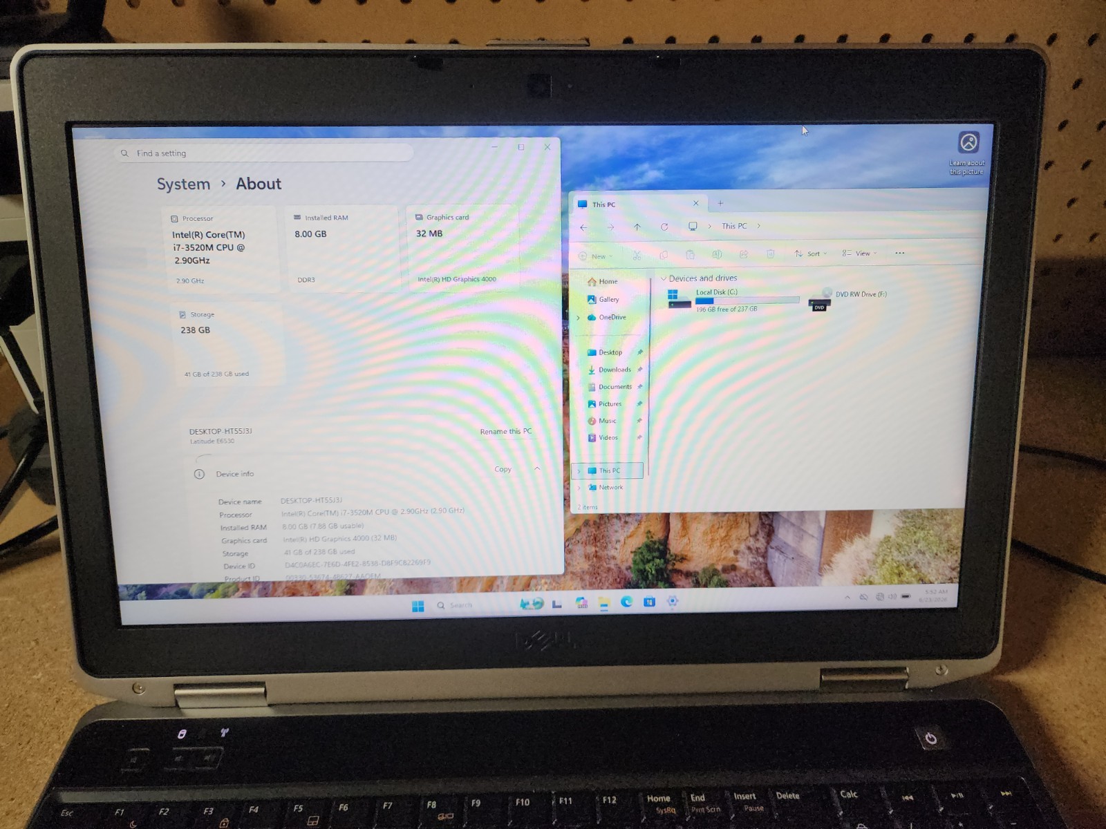 Dell Latitude E6530 Laptop i7-3520M 2.9GHz 8GB RAM 256GB SSD Win 11 Pro See Desc