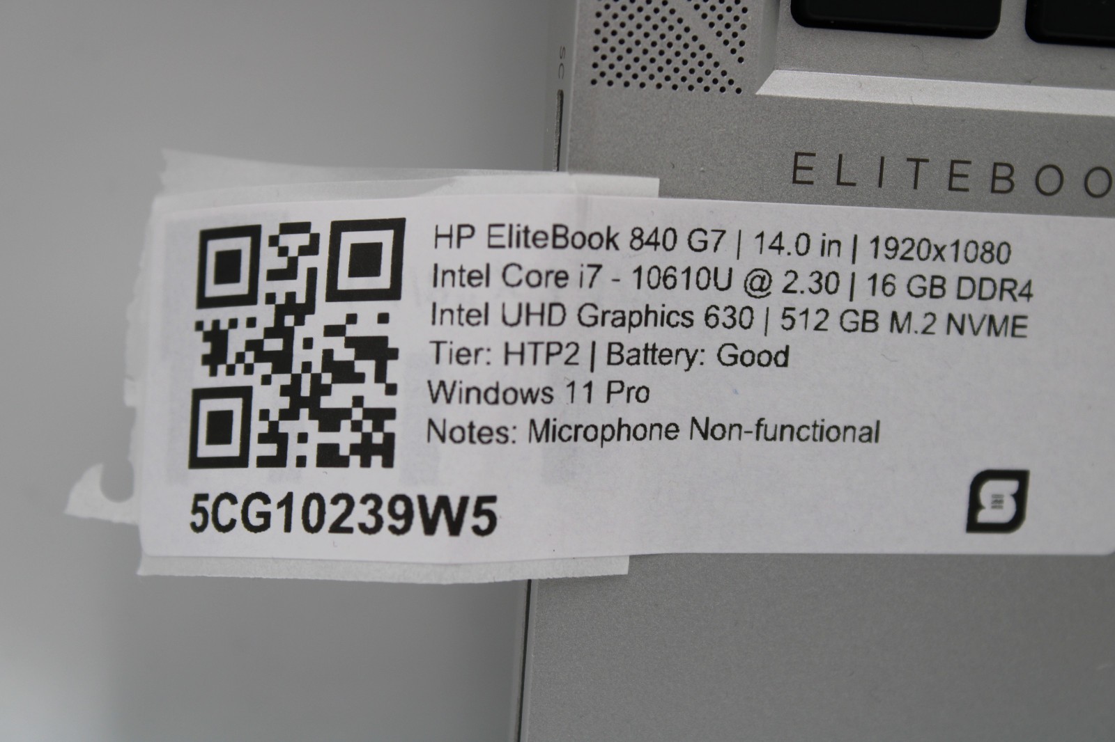 HP EliteBook 840 G7 i7-10610U @ 1.8 GHz 16GB RAM _ 512GB SSD Win11P *READ