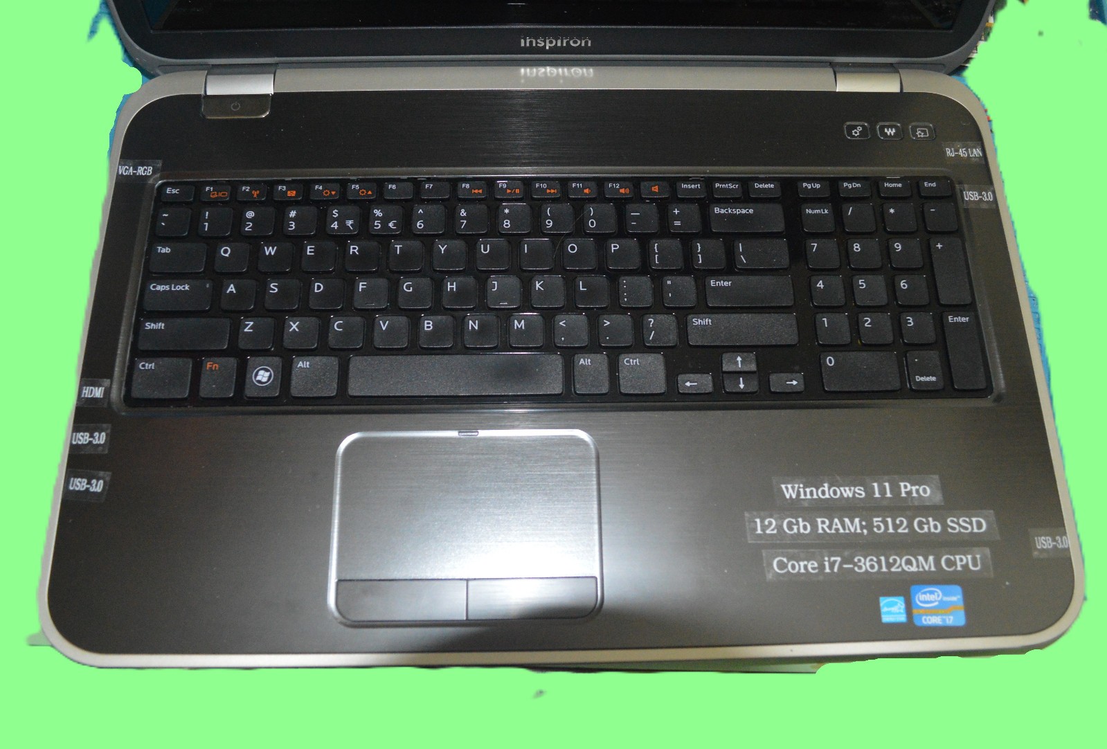 Dell iNSPIRON 5720 17.3″,W11Pro Ai,i7-Quad Core@2.1Ghz,12Gb RAM 512Gb-SSD,USB,Bt
