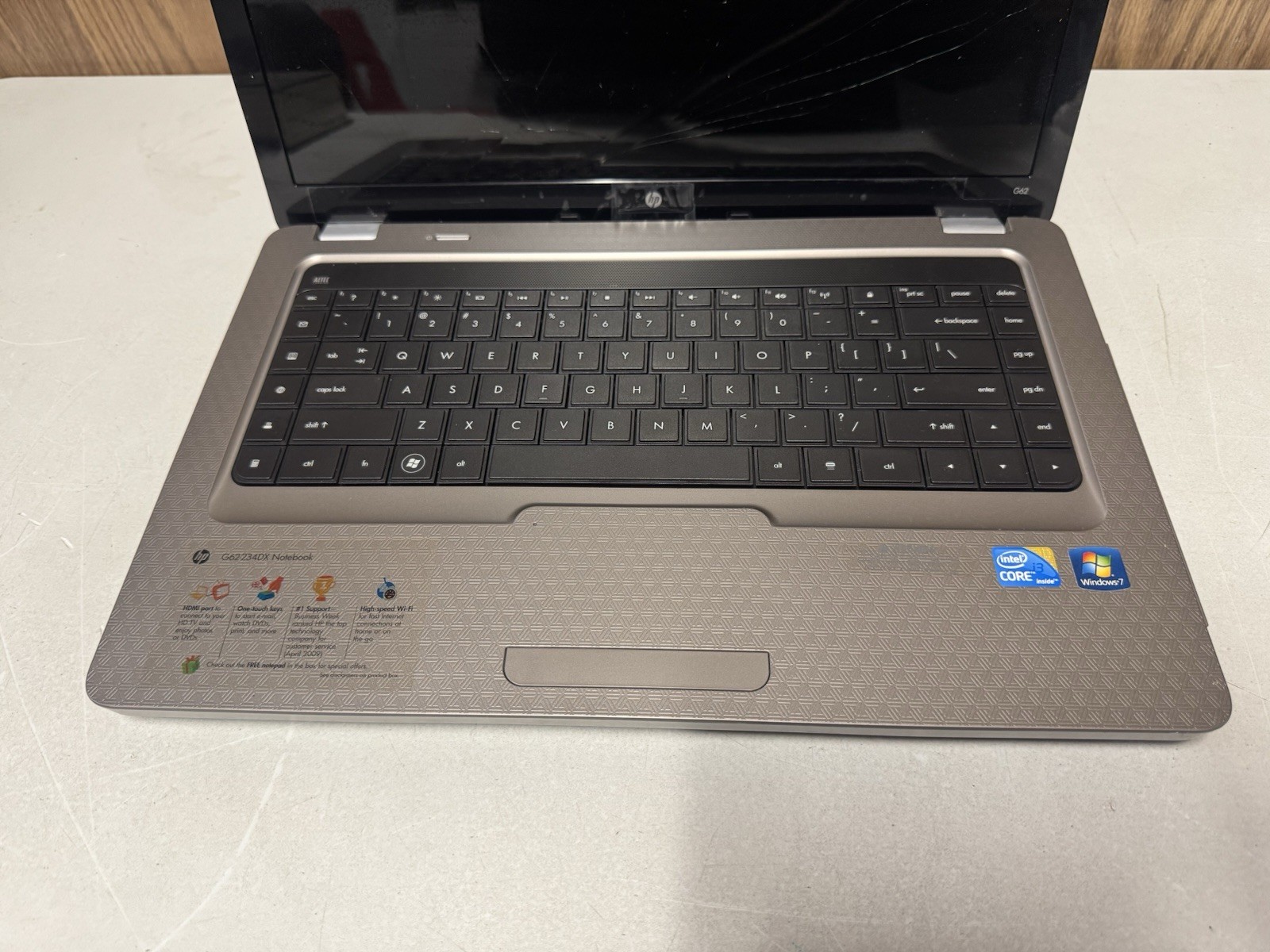 HP G62 i3 4GB RAM Broken Screen No SSD No Battery No Charger For Parts