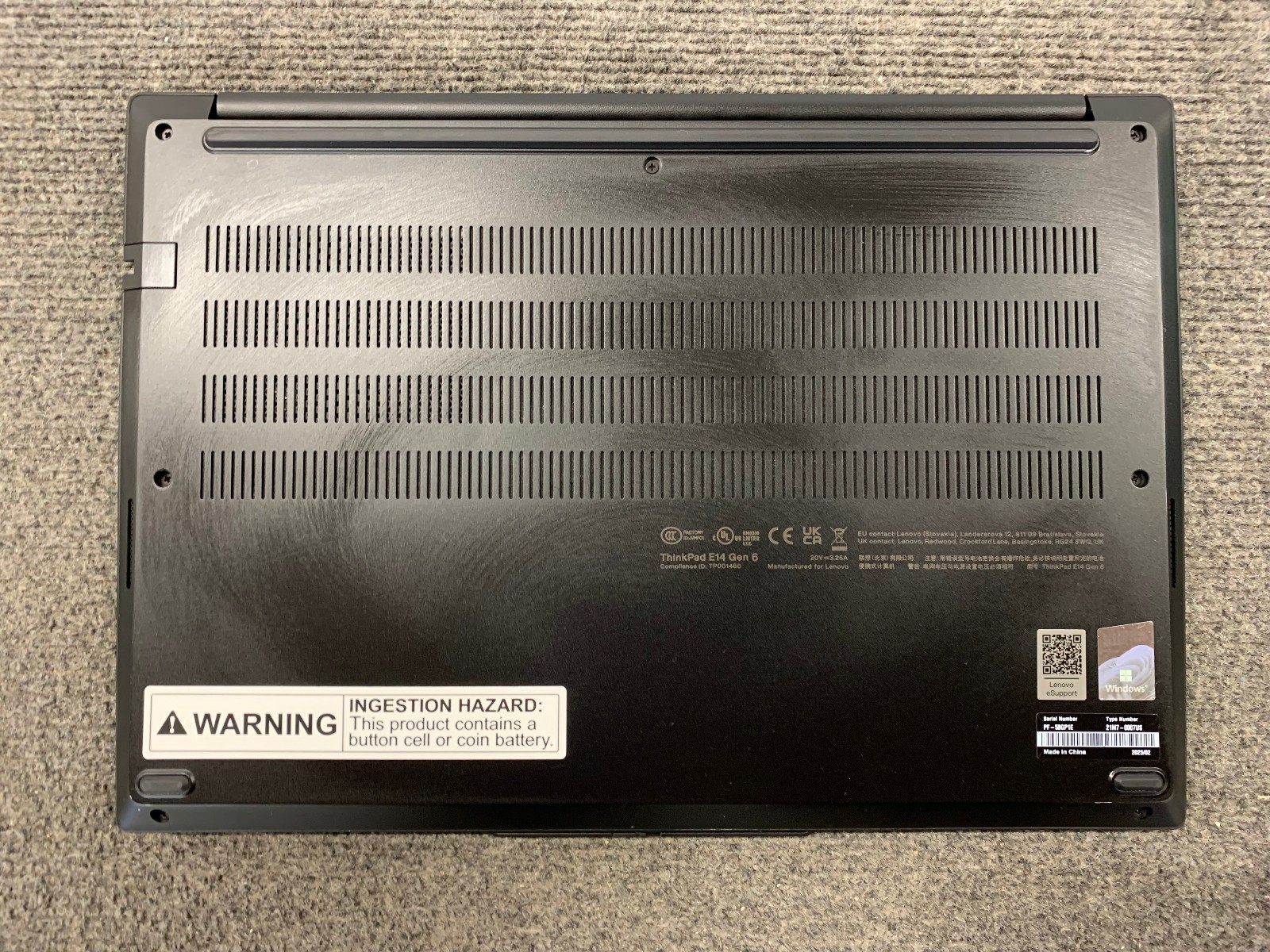 Lenovo ThinkPad E14 Gen 6 14″ Laptop Ultra 7 155U 16GB RAM 512GB NVMe, As Is