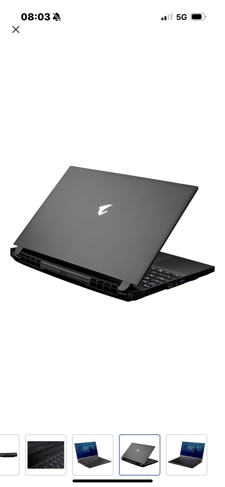 GIGABYTE AORUS 15.6 1TB SSD Intel Core i7 240Hz 32GB RAM NVIDIA GeForce RTX 3080