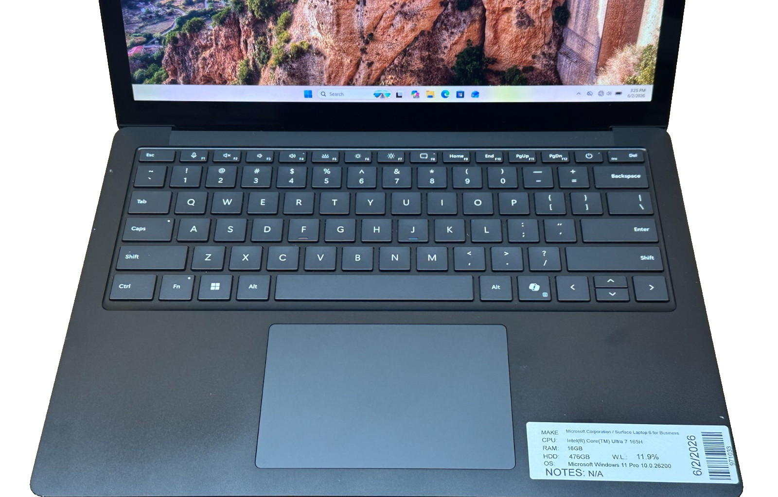 MICROSOFT SURFACE 6 LAPTOP CORE ULTRA 7 165H @3.80GHZ 16GB RAM 512GB SSD (lp715)