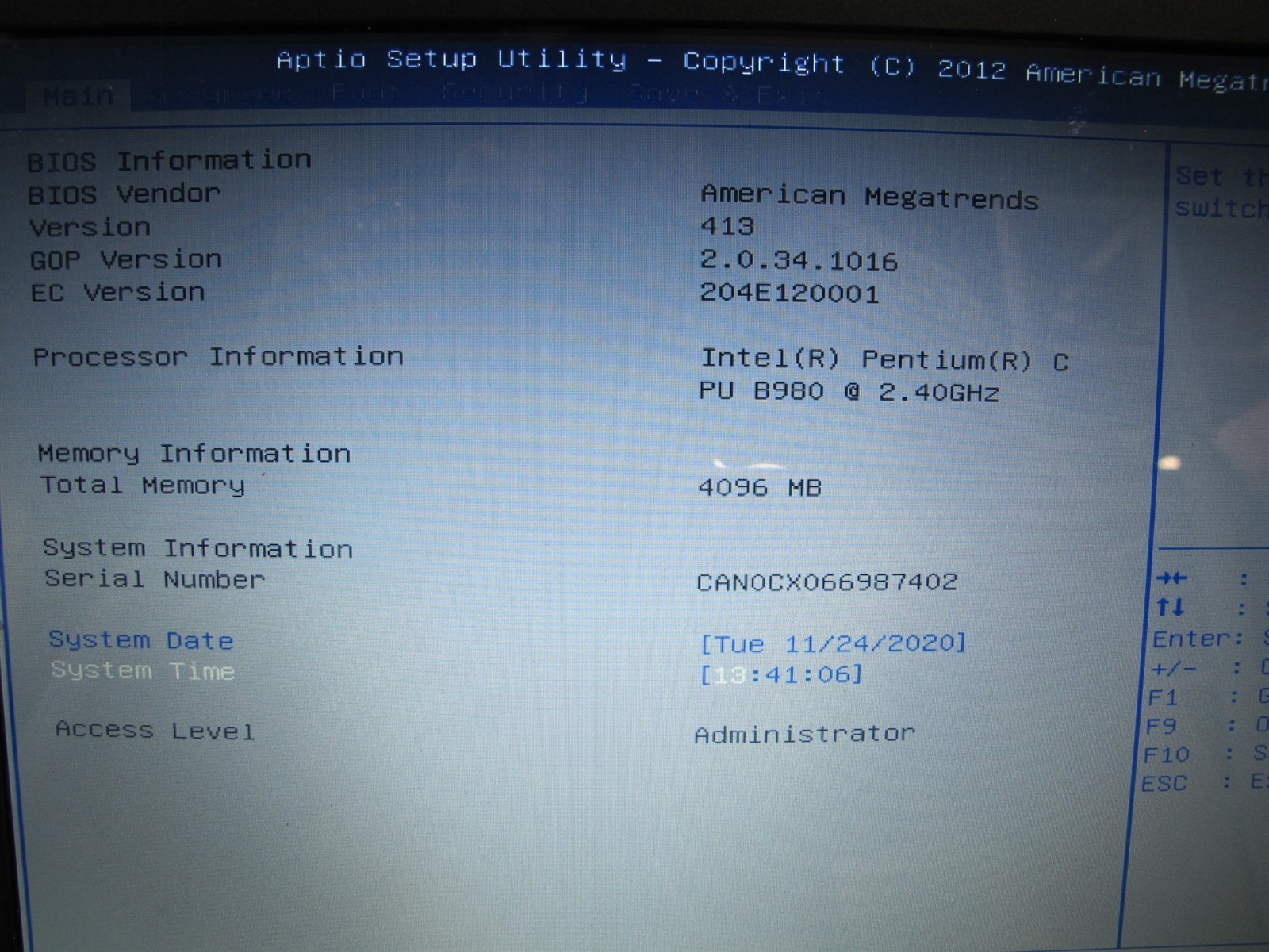 Asus X55A Notebook PC Intel Pentium C PU B980 2.40GHz 4GB RAM No HDD 15″ Screen