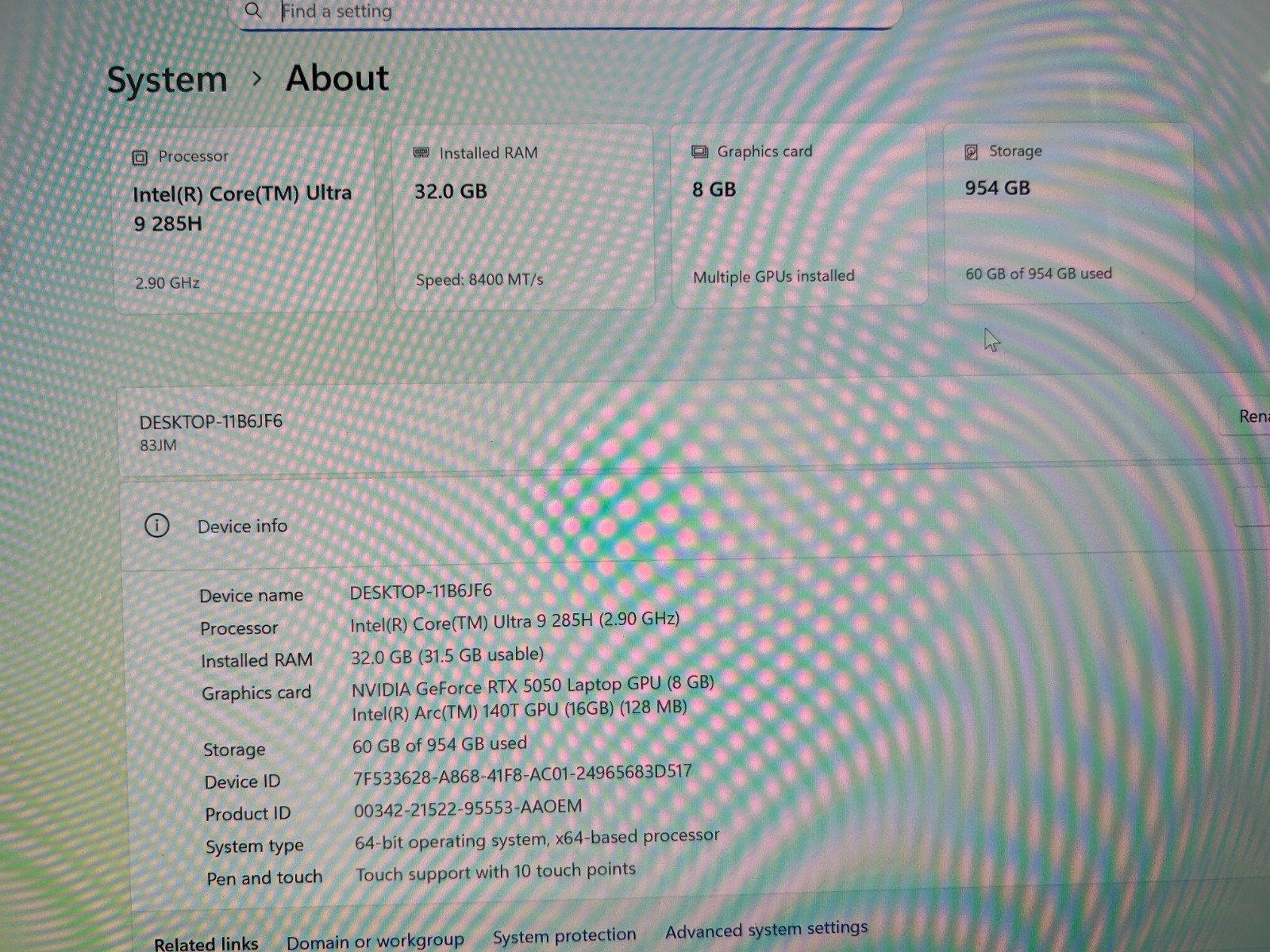 Lenovo IdeaPad Pro 5 16IAH10, Intel Core Ultra 9 285H, 32 GB RAM, 1 TB NVMe SSD