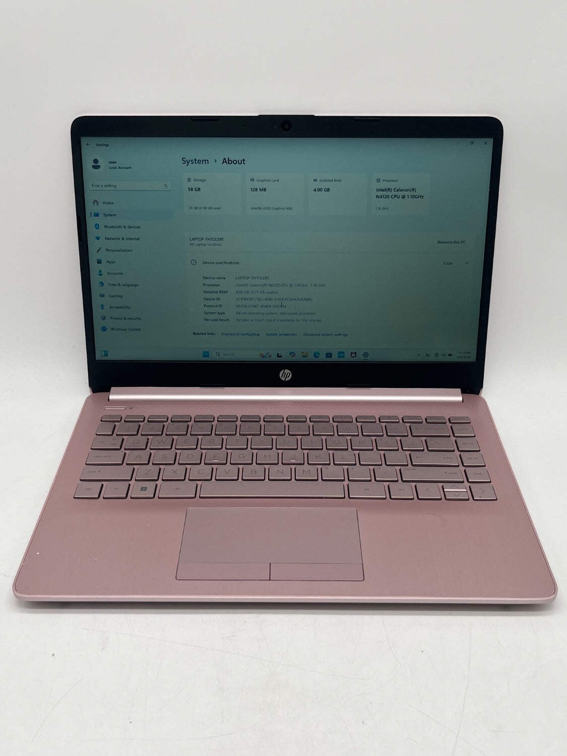 HP Celeron HP 14-CF2112WM 14″ Celeron N4120 1.1GHz 4GB RAM 64GB SSD