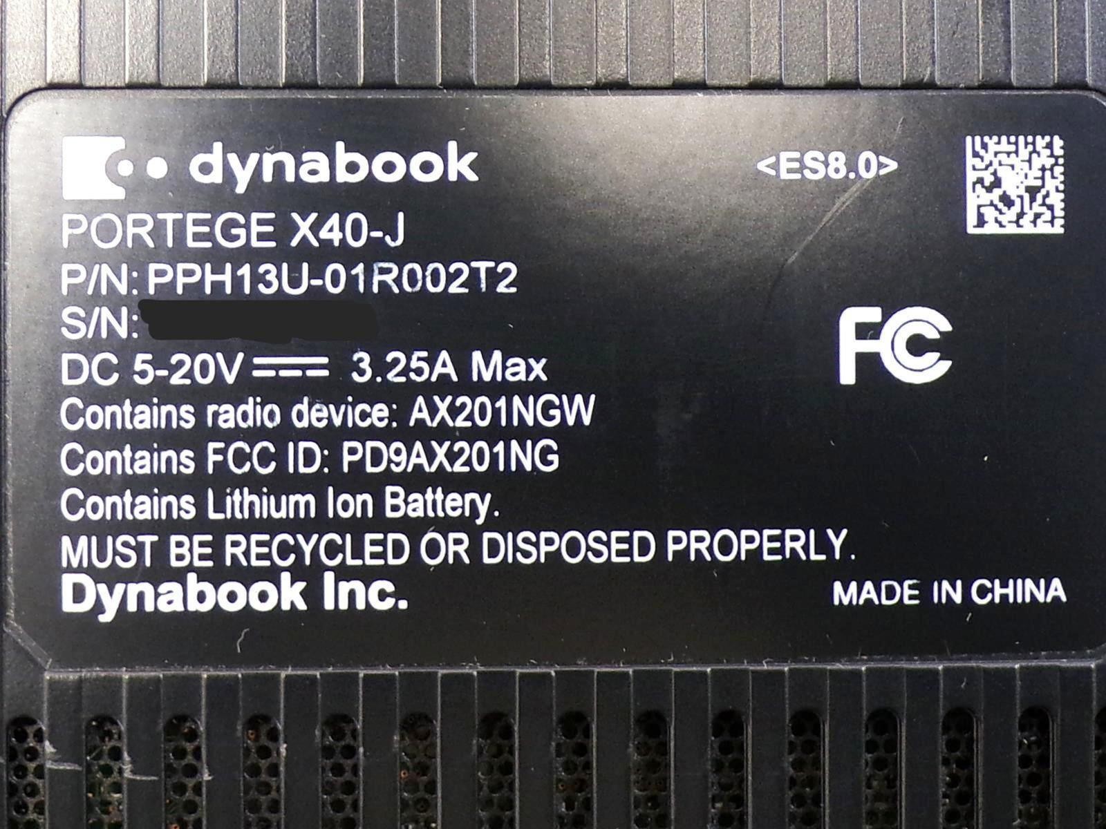 Dynabook Portege X40-J 14″ | 2.60GHz Core i5-1145G7 | 8GB DDR4 | 512GB NVMe SSD