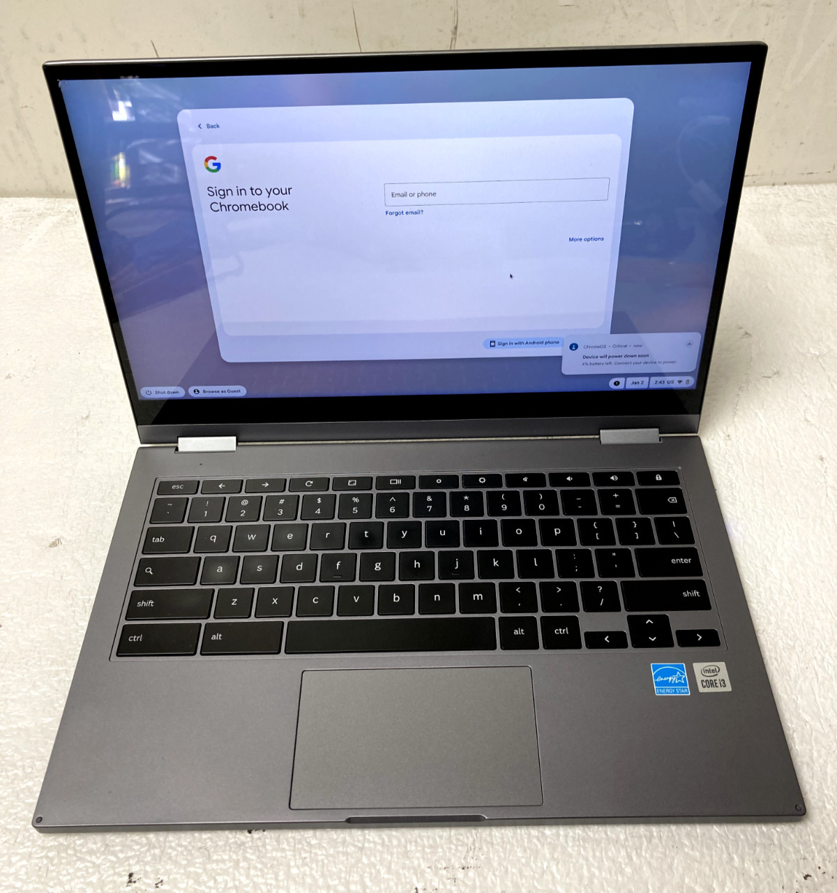 Samsung Galaxy Chromebook XE530QDA i3-10110U @2.10GHz 8GB RAM 128GB SSD *READ