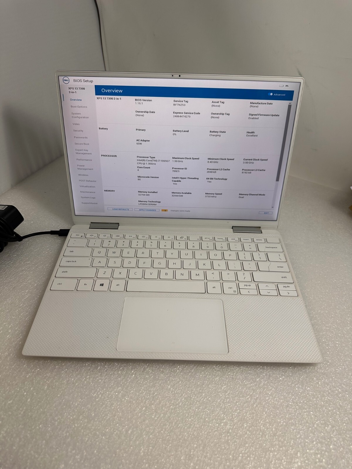 Dell XPS 7390 2-in-1 13” UHD+ Intel core I7-1065G7 32GB DDR4 512gb PCIe