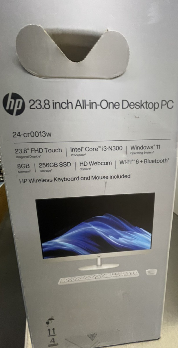 HP 23.8 inch All-in-One Desktop PC 24-cr0013w Brand New OPEN BOX(CJL006952)