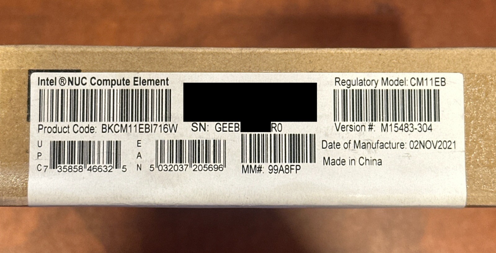 Intel NUC 11 Compute Element CM11EBI7 i7-1165G7 16GB WiFi 6 New Sealed