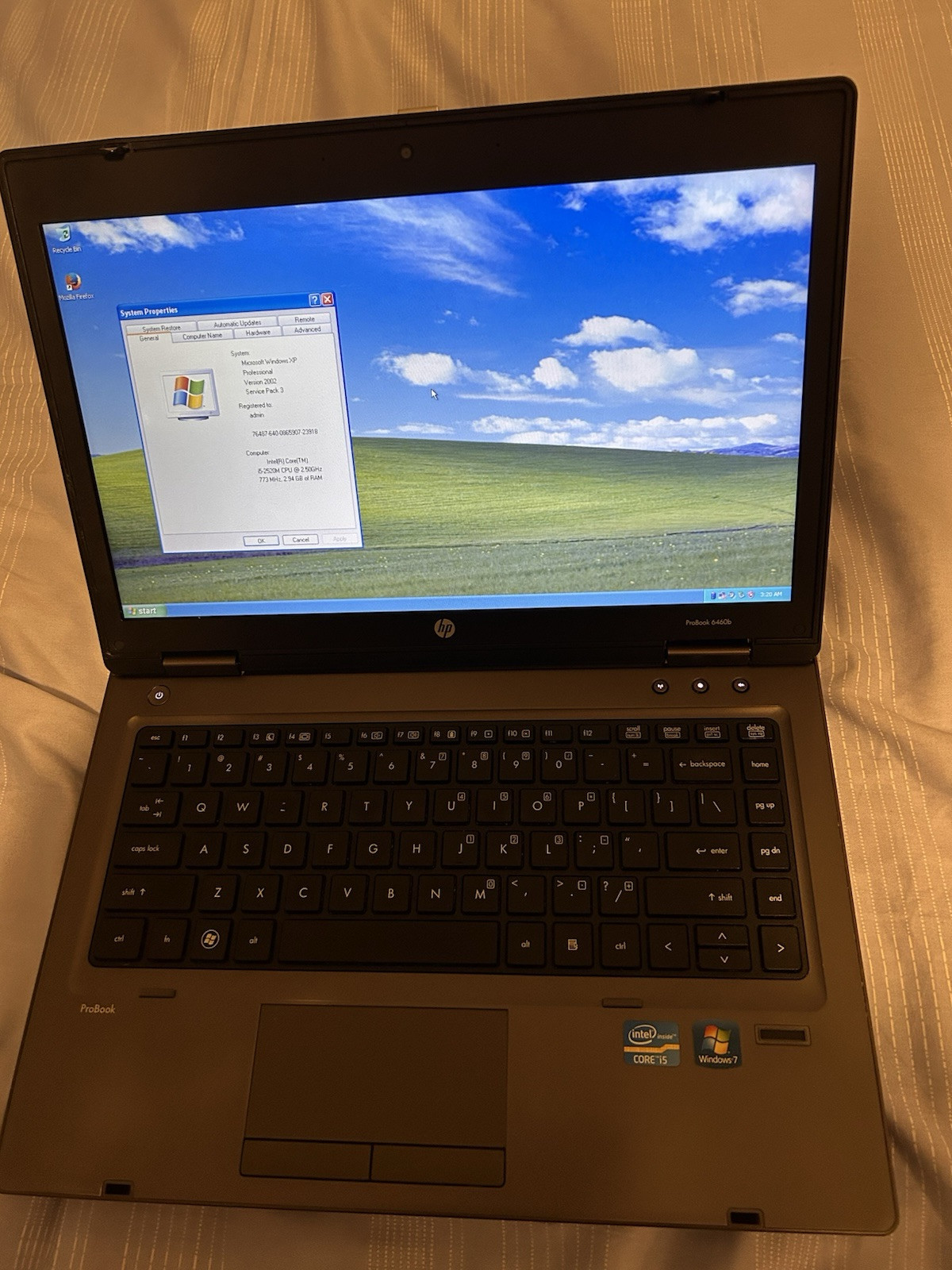 HP ProBook 6460b 14″ Laptop i5-2520M 2.5GHz 4GB DVD+RW Window XP SP3
