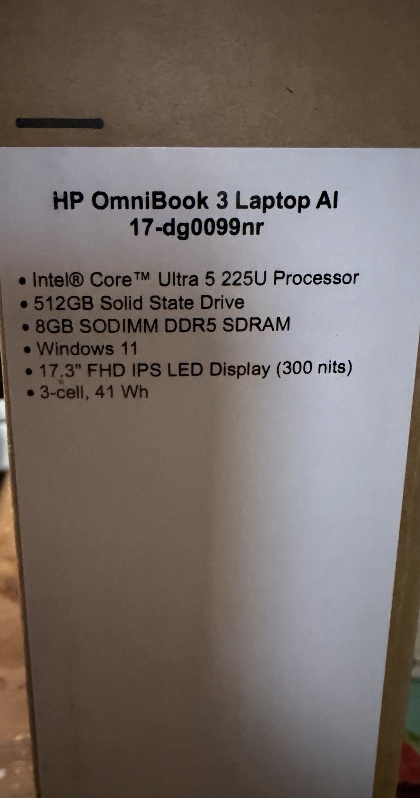 HP OmniBook 3 17.3″ Full HD Laptop Intel Core Ultra 7 AI – 16GB Memory