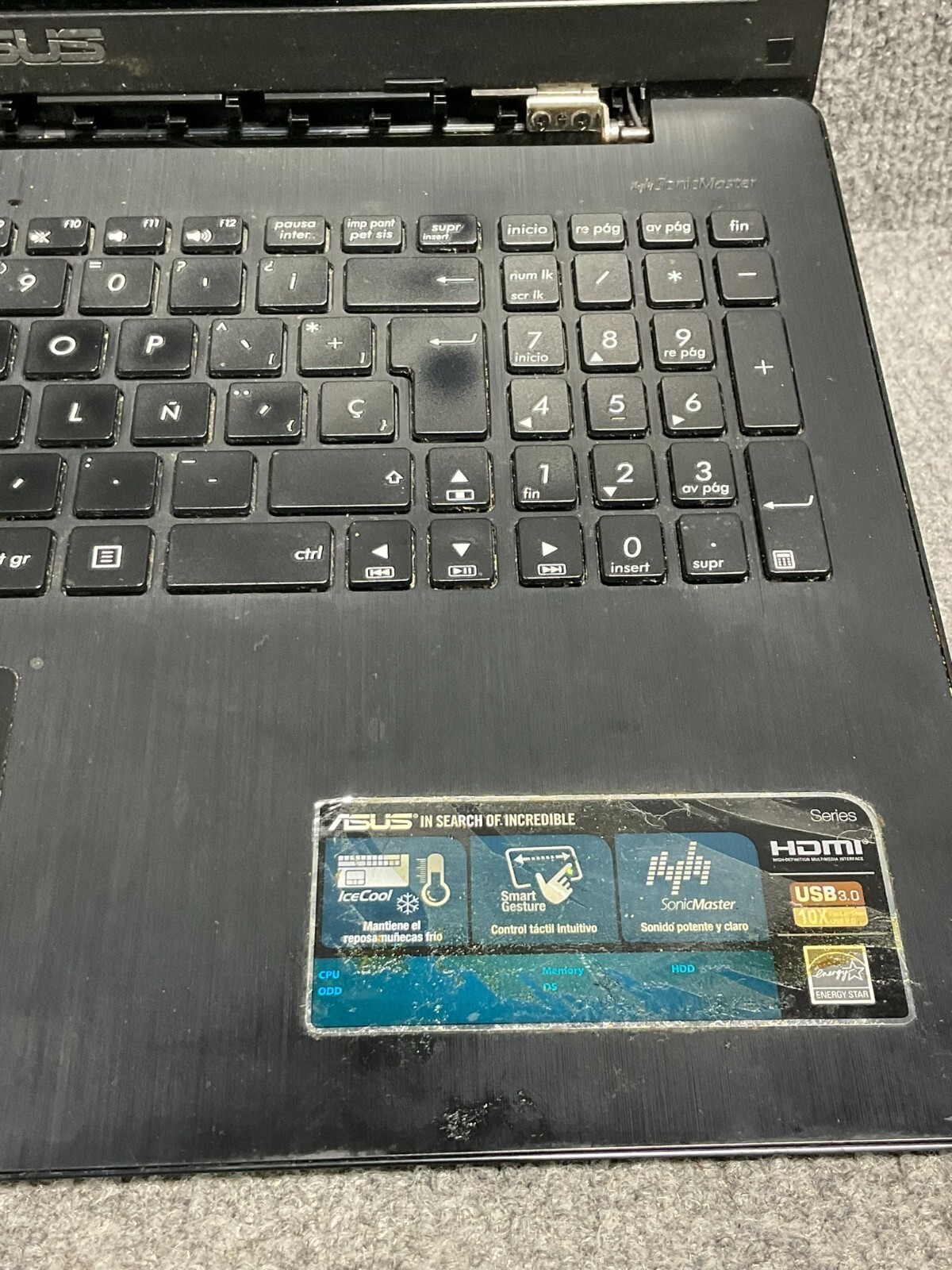 ASUS X553M Laptop Intel HDMI USB 3.0 Black For Parts Repair