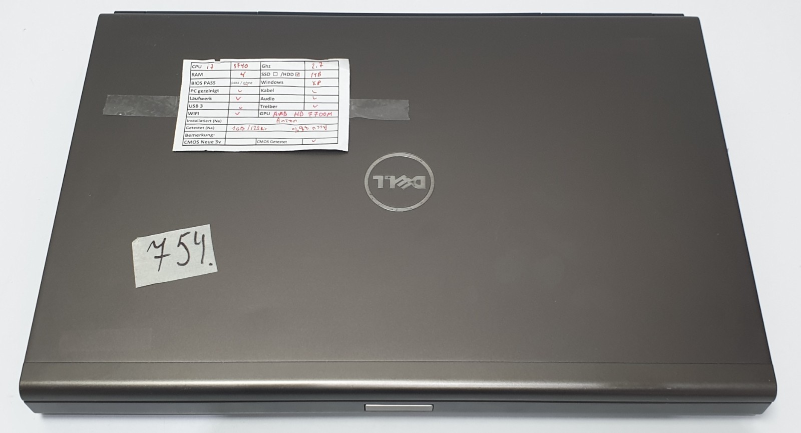 Dell Precision M4700 Windows XP Gamer Notebook i7 4GB 1TB Laptop HD 7700M 15.6″