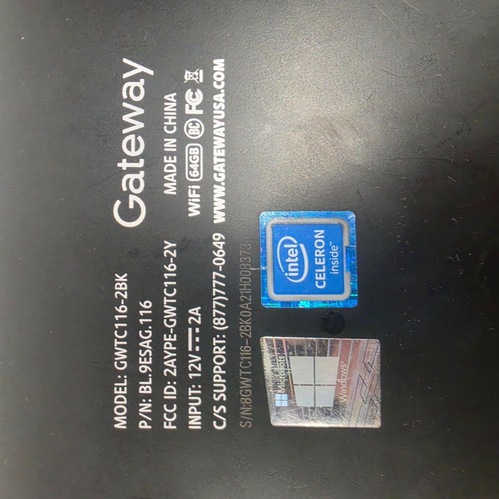 Gateway Laptop 11.6″ Intel Celeron 1.10Ghz 4GB Ram 64GB SSD Win 10 Home (S/Demo)