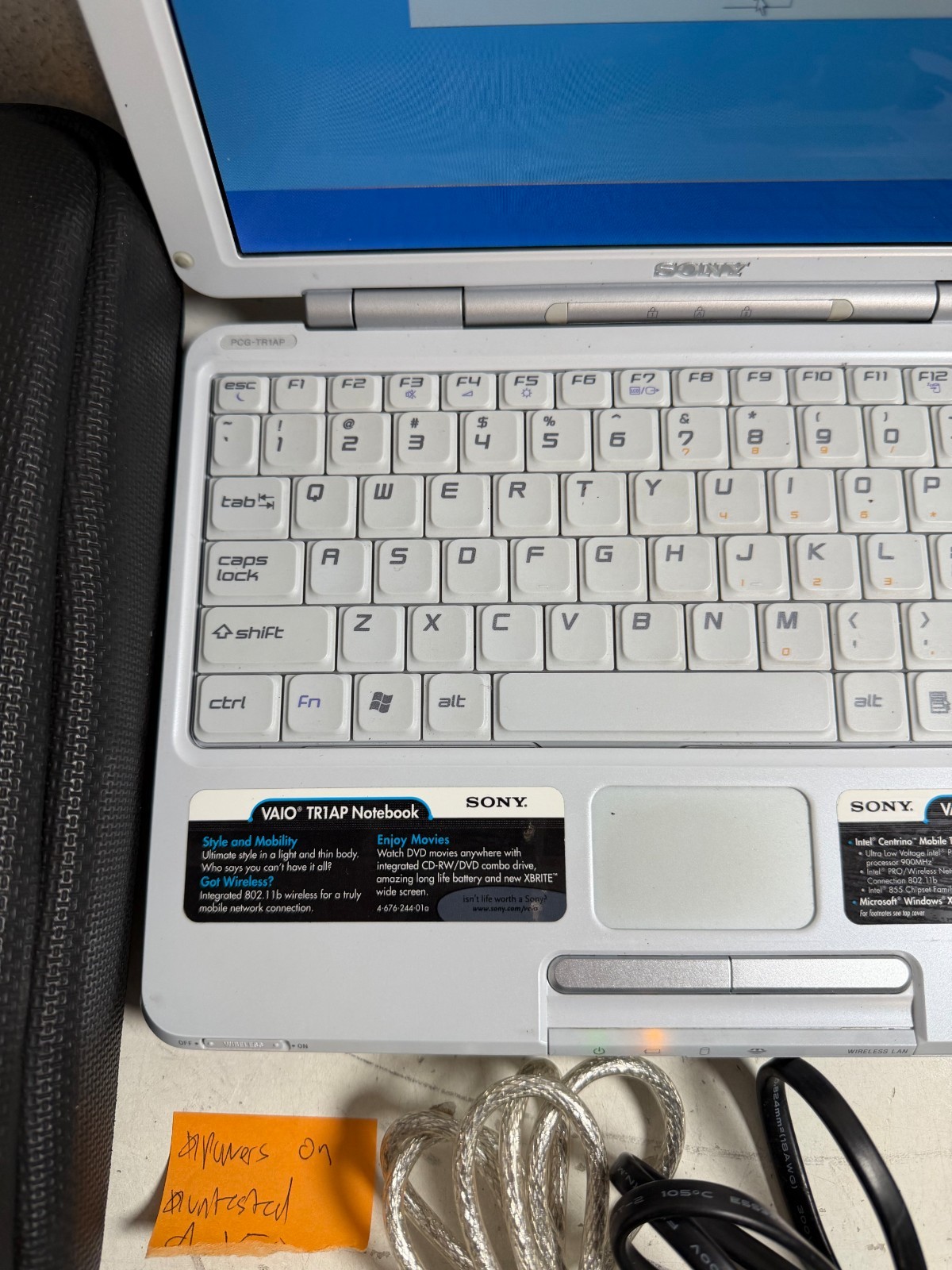 Vintage Sony VAIO PCG-481L Gray Built-in Webcam Portable Laptop – Untested