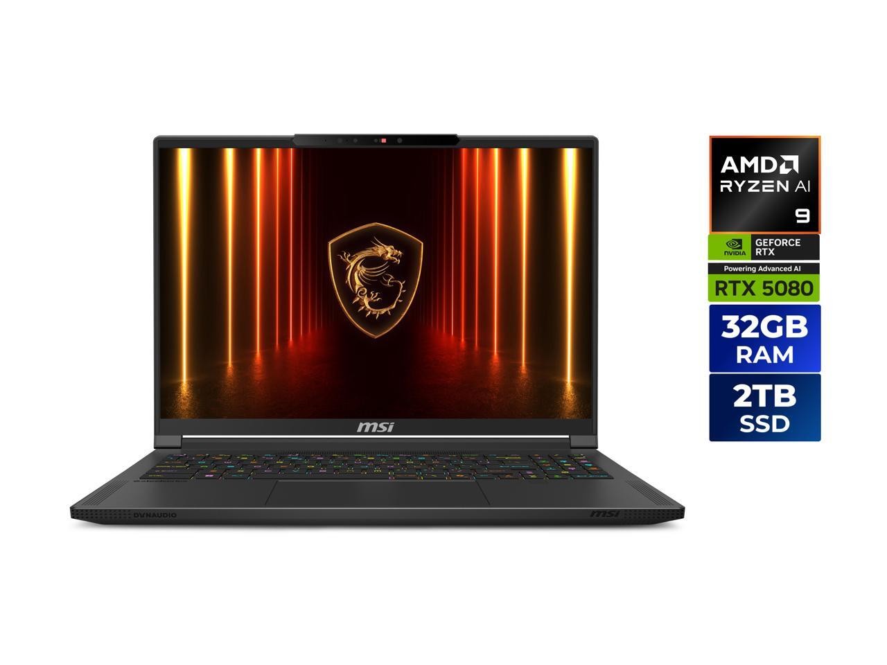 MSI Stealth A16 16″ QHD+ OLED AMD Ryzen AI 9 HX 370 32GB 2TB SSD RTX 5080 W11P