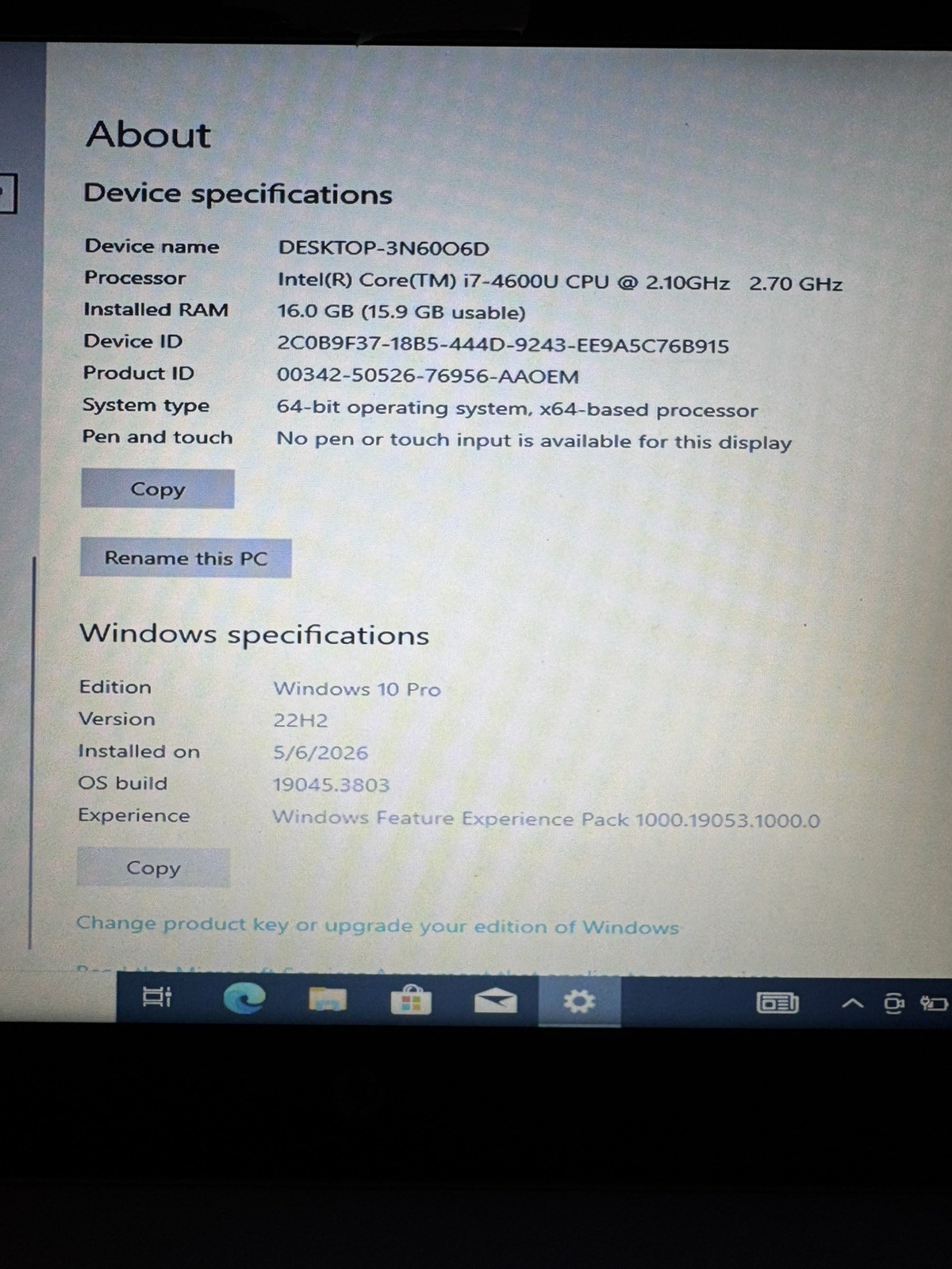 HP EliteBook Folio 9480m i7-4600U 2.1GHz 16GB RAM 256GB SSD Win 10 Pro