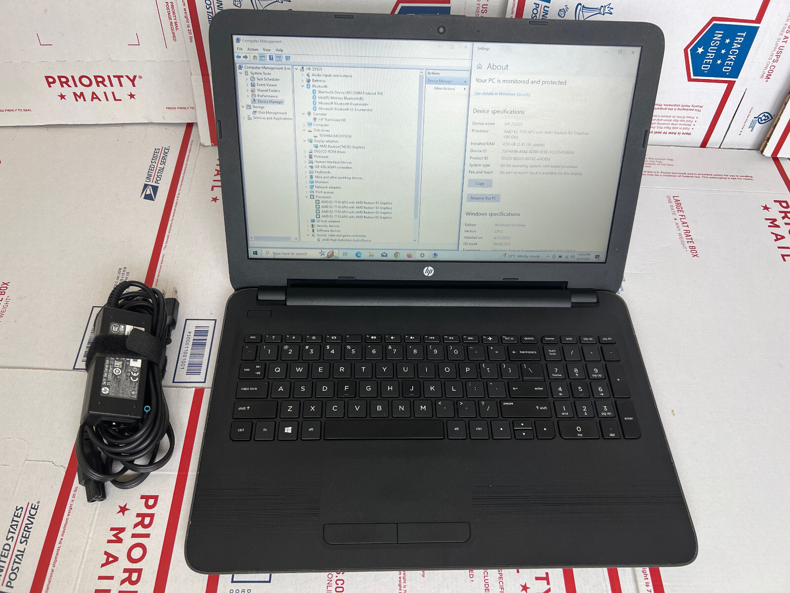 HP Notebook 255 G5 15.6″ AMD E2-7110 RADEON R2 1.80GHz – 4GB RAM – 500GB HDD