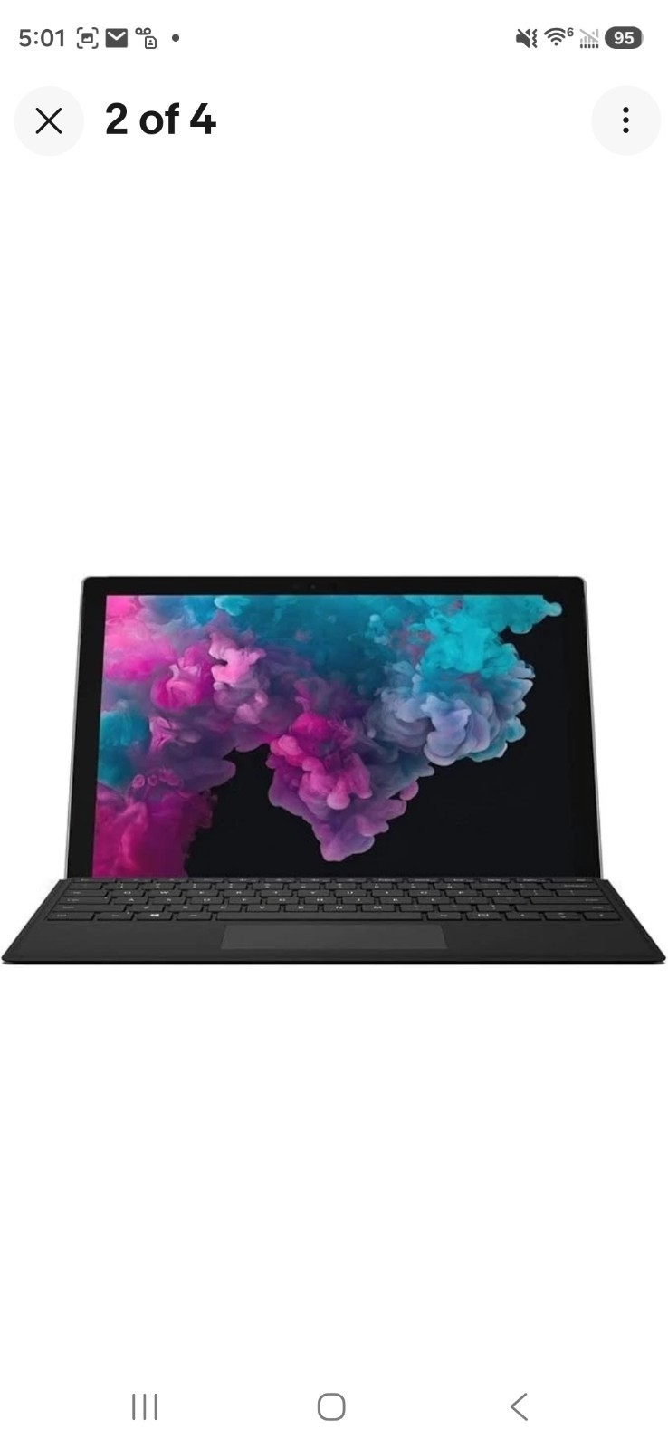 Microsoft Surface Pro 6 1796 i5-8350U 8GB 128GB SSD Win 11 Home w/ Keyboard