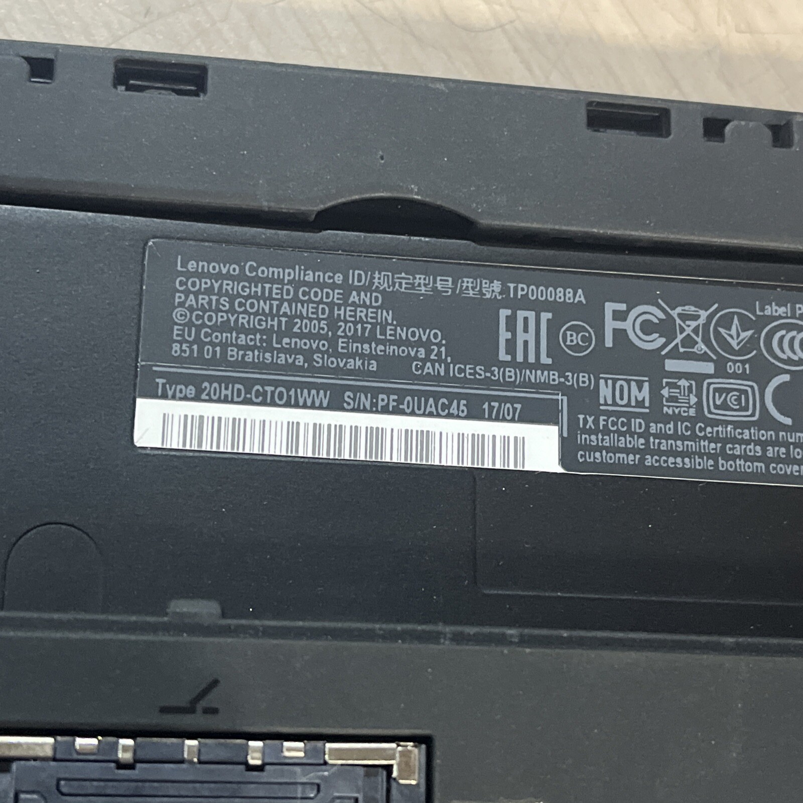 THINKPAD LENOVO T470 INTEL CORE I5 7TH GEN NO RAM NO HD