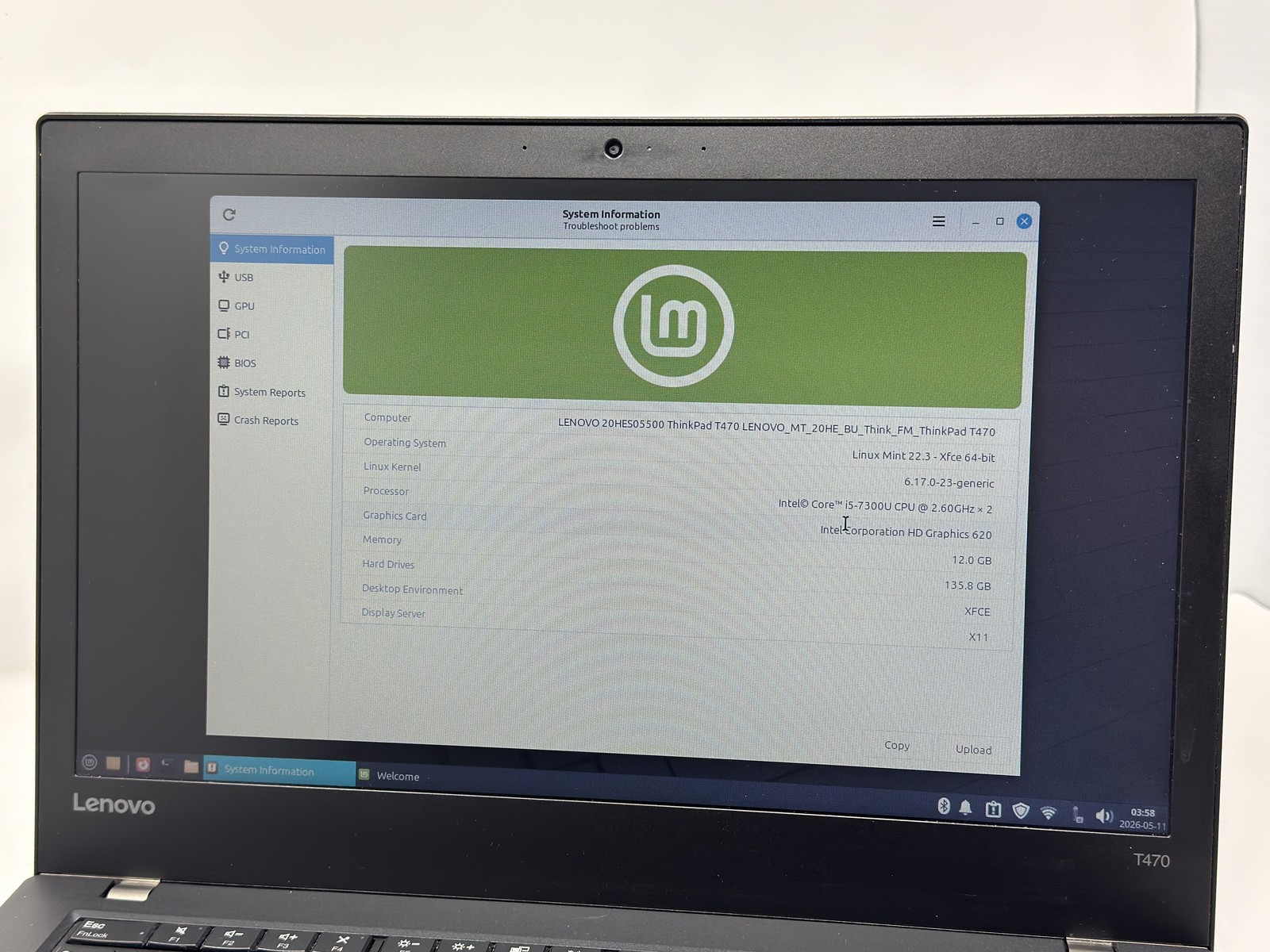 Lenovo ThinkPad T470 i5 12GB 128GB 12 GB Intel Core i5-7300U 14 in