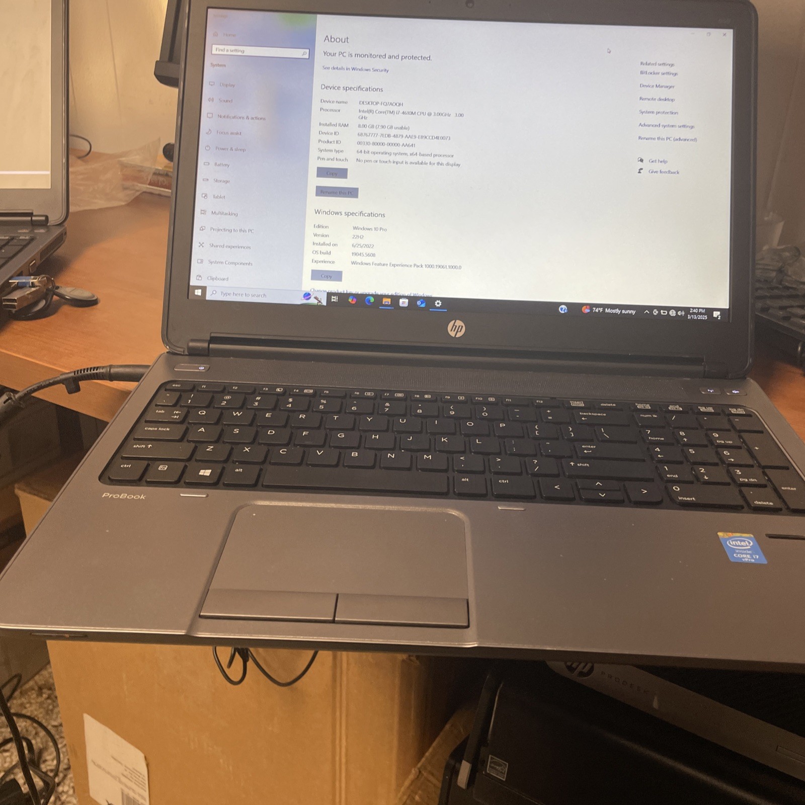 Lot 2 HP Pro book 650 G1 Intel Core I7-4712MQ 8GB Ram