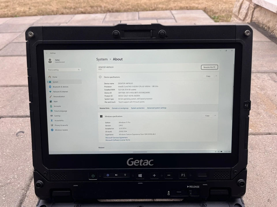 Getac K120 Rugged Toughbook Touch i5-8250U 1.60Ghz 32GB 2TB SSD Win 11 615 Hour
