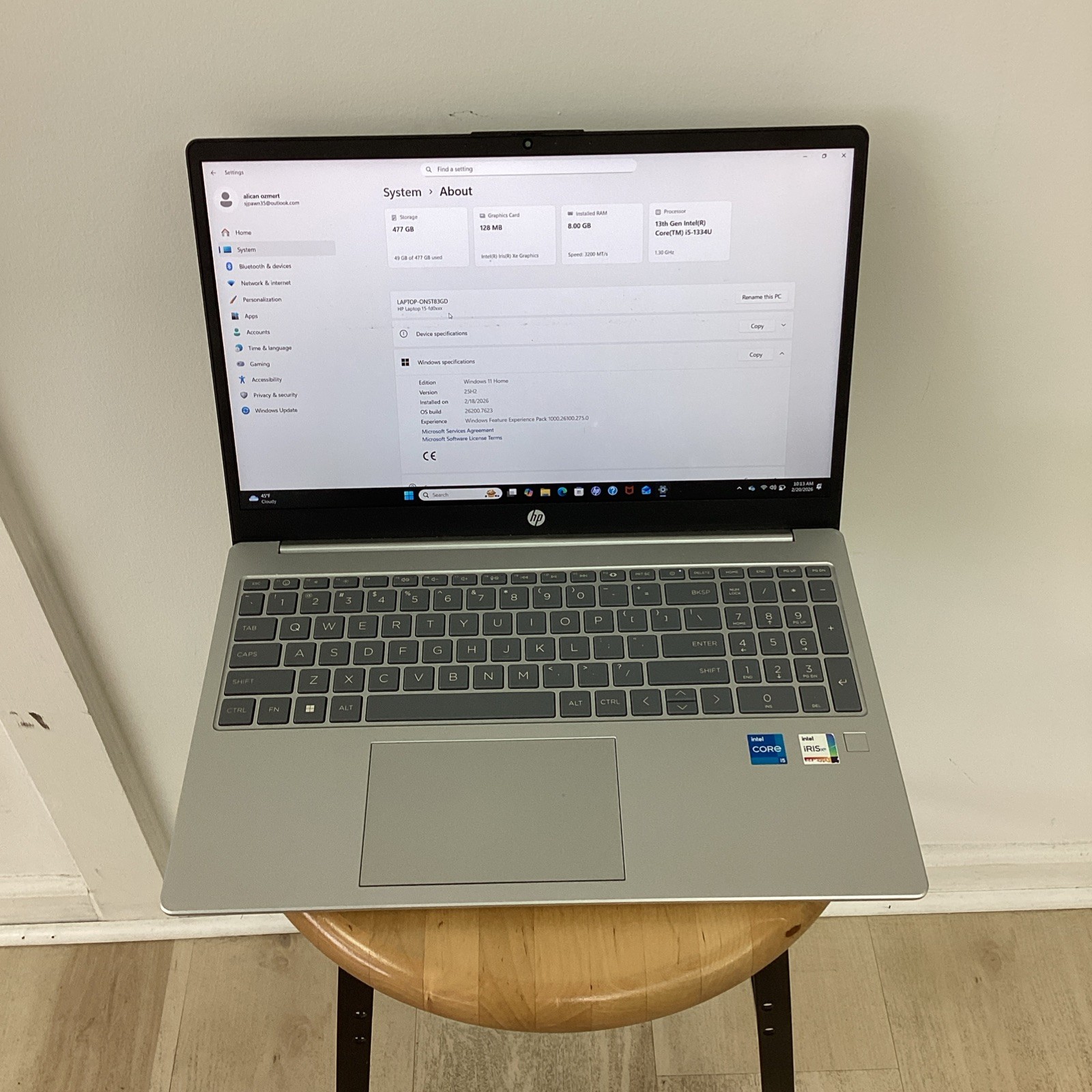 HP 15-fd0152wm Intel Core i5-1334U 1.30GHz 8GB RAM 512GB SSD 15.6″