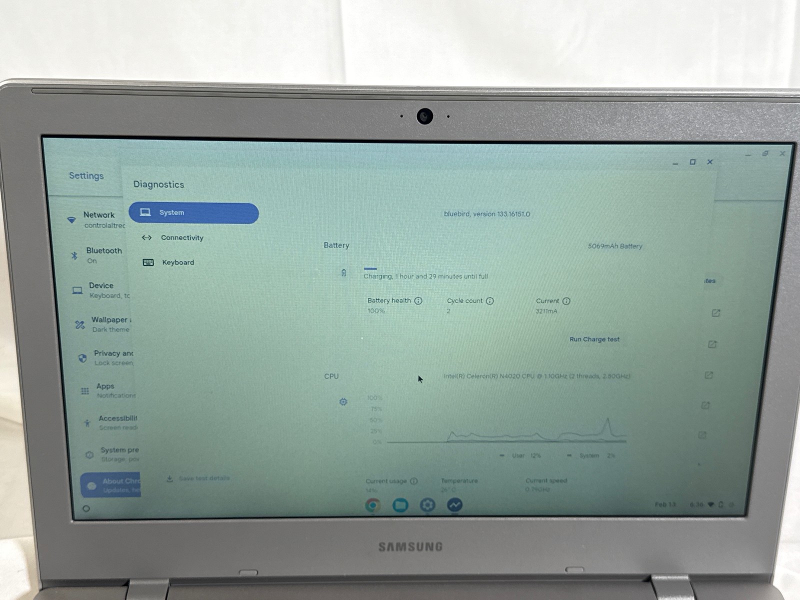 Samsung Chromebook 11.6″ XE310XBA Celeron N4020 4GB 32GB eMMC ChromeOS